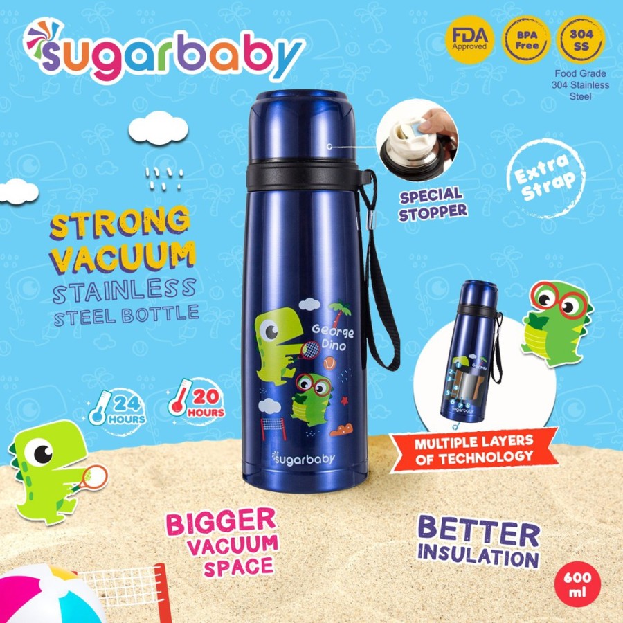Sugar Baby STRONG Vacuum Stainless Steel Bottle (600 ml) - Coco Bear
