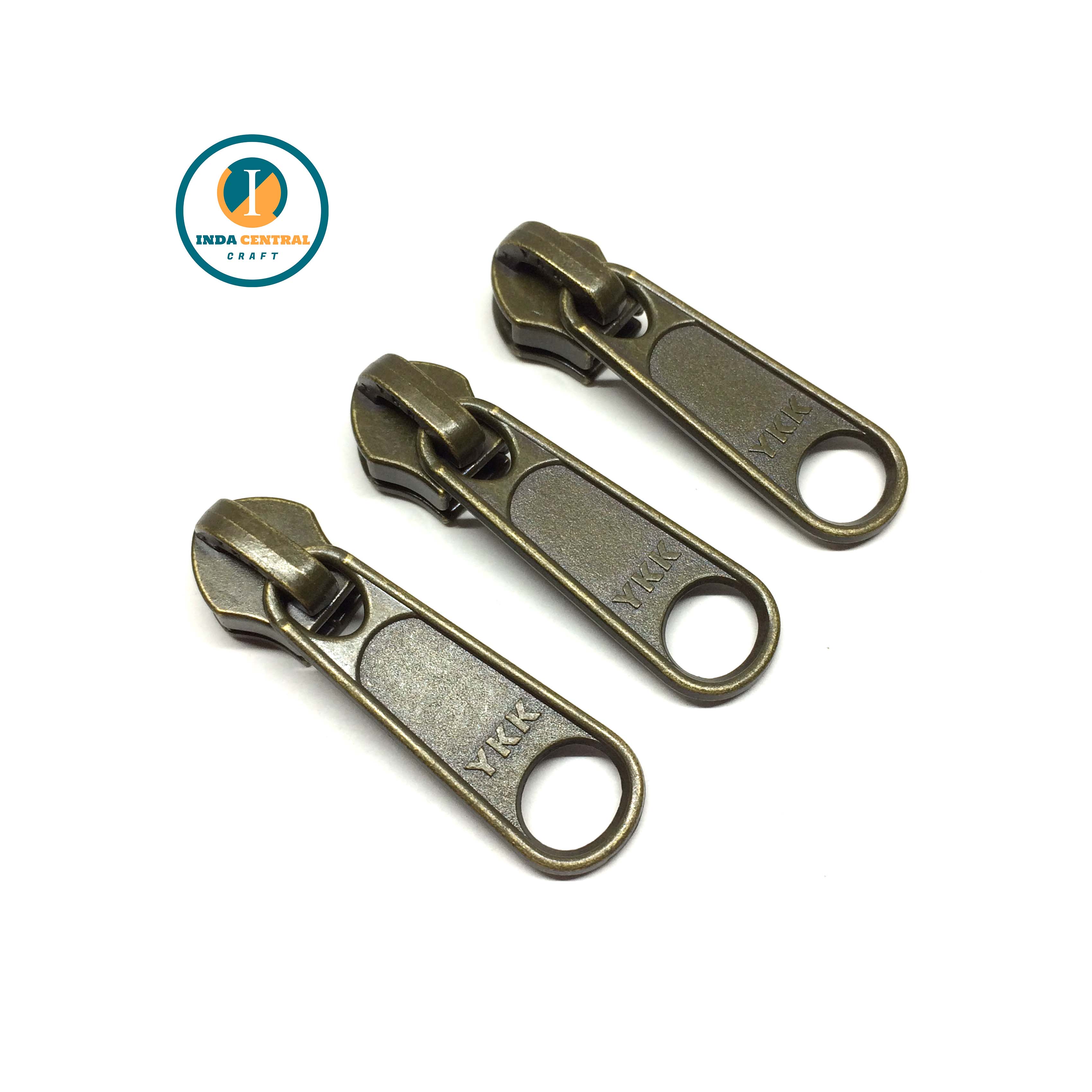 KEPALA RESLETING ZIPPER TAS YKK NO 5 COIL ANTICGOLD PER 100 PCS