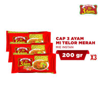 3 Ayam Mi Telur Merah (Mi Bulat) 200 gr x3