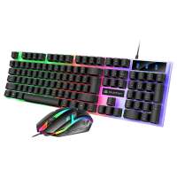 keyboard Combo Mouse Gaming Quinton T350 LED RGB wired keyboard and mouse combo backlit full size