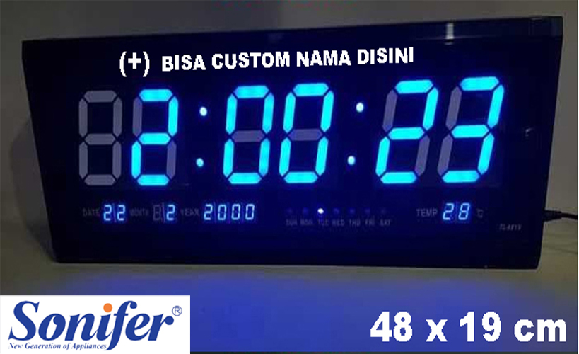 Sonifer JAM DINDING DIGITAL SMS-4819 LED 48 x 19 cm FREE REQUEST NAMA