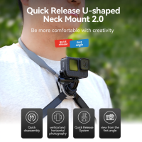 TELESIN Neck Holder Mount Magnetic Strap Kalung Action Cam GoPro Insta360 DJI Quick Release System