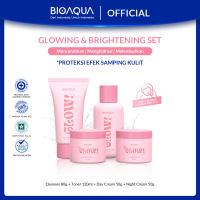 BIOAQUA Milk Niacinamide Glowing & Brightening Tea Tree Acne Barrier Set | Skincare Anak | Kids Skincare | Kids Facial Cleanser | Kids Toner | Kids Cream