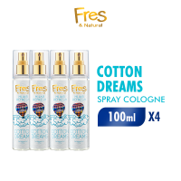 [Paket Isi 4] Fres & Natural Spray Cologne Hijab Refresh Cotton Dreams Botol 100ML