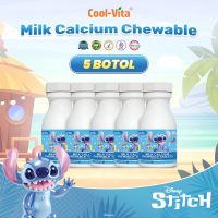 CoolVita 5 Botol Milk Calcium Chewable (Kunyah) Rasa Original Flavor isi 30 Tablets