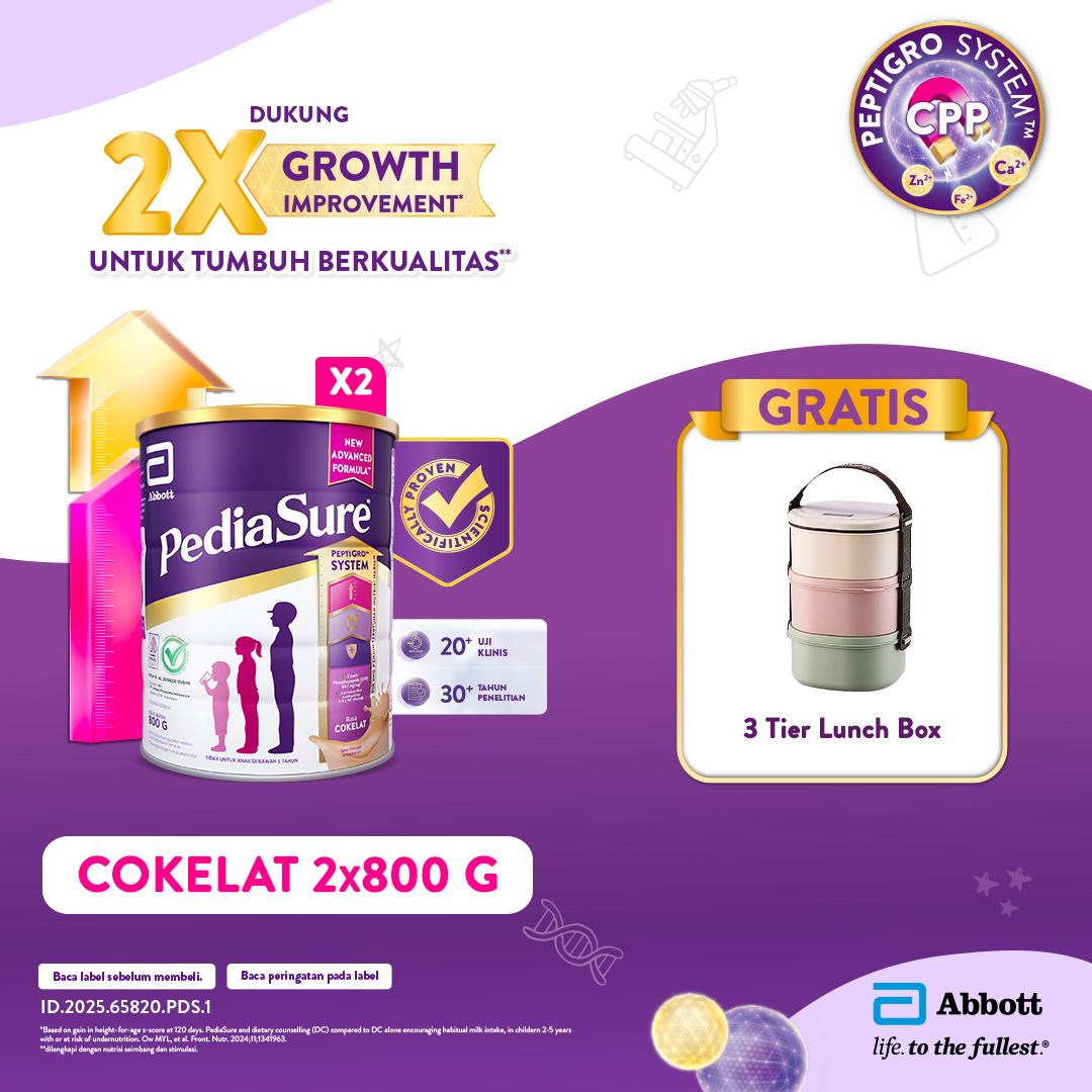 PediaSure Cokelat (1-10th) 2x800gr - Nutrisi Pertumbuhan