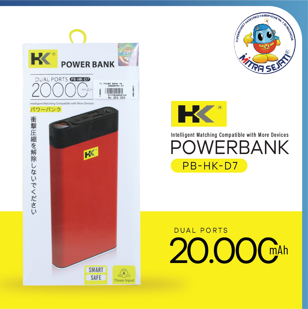 Powerbank HK 20000MAH D7 Powerbank Power Bank-ATCPB200D07HK