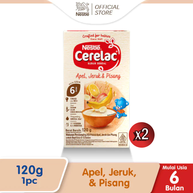 Nestlé CERELAC Bubur Bayi Rasa Pisang Susu Box 120gr x2