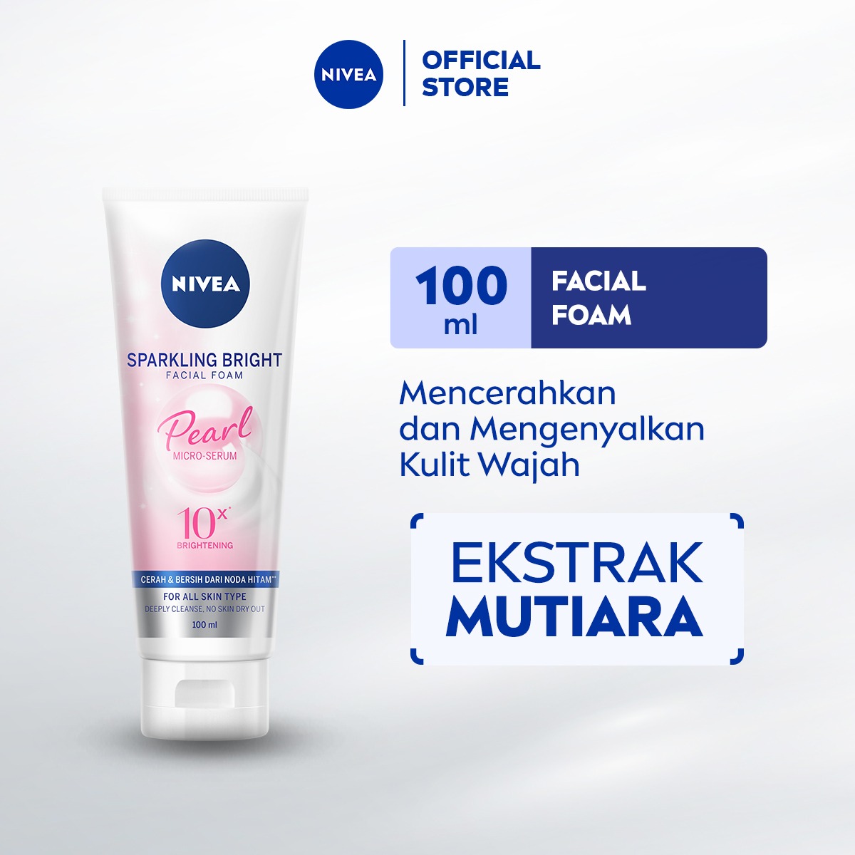 NIVEA Facial Foam Sparkling Bright 100ml - Sabun cuci muka wanita mencerahkan brightening glowing...