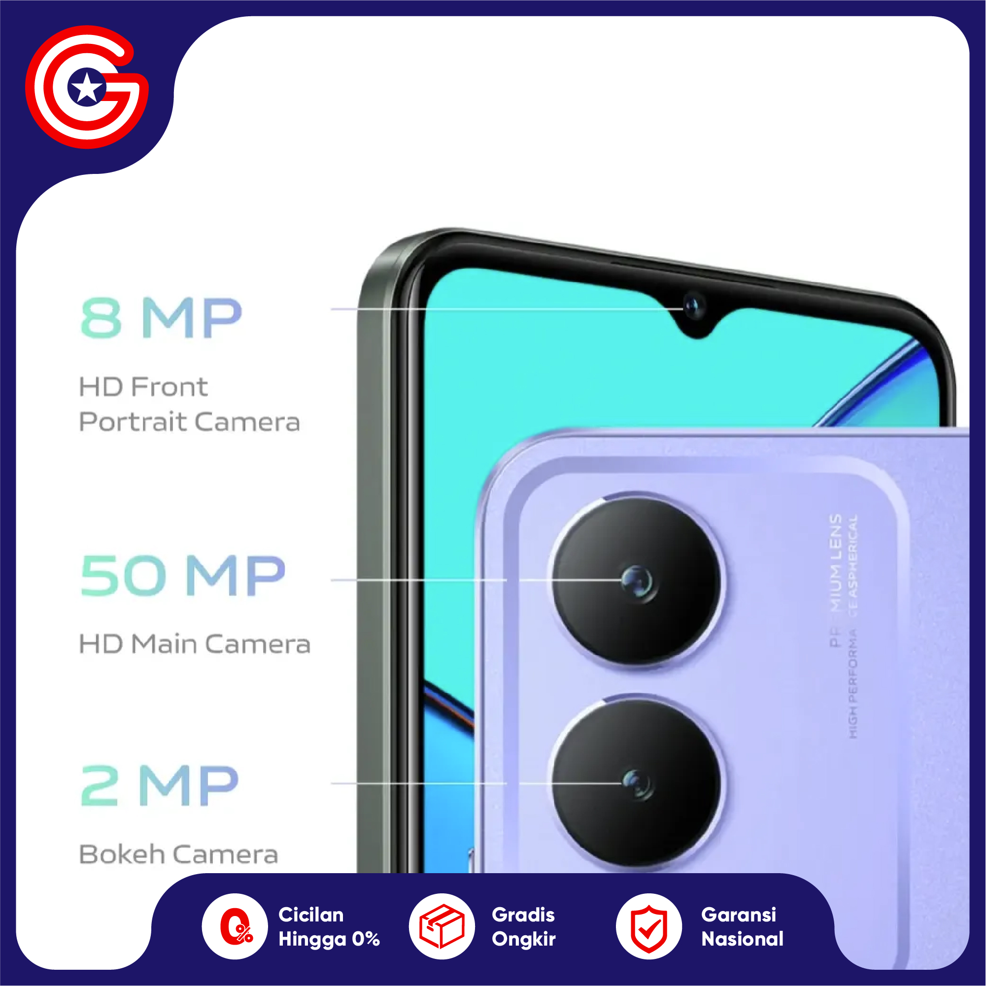 Vivo Y17S 4GB/64GB  6/128GB Garansi Resmi 1 Tahun