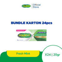 Polident Perekat Gigi Tiruan Fresh Mint 24x20g [24 PCS]
