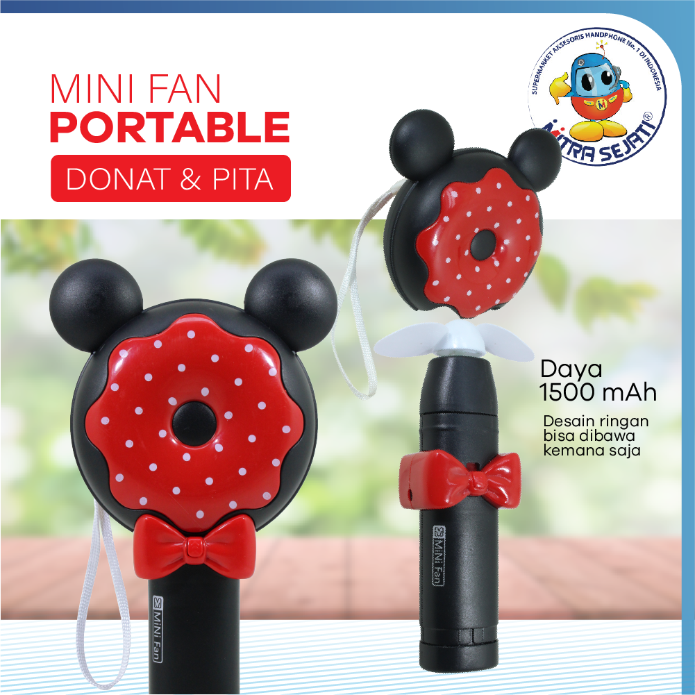 Mini Fan/Kipas Angin Portable Mini Donat & Pita-AFANDOPI