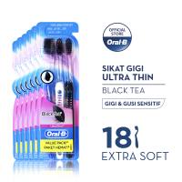 Oral-B Sikat Gigi Ultra Thin Black Tea isi 3 pcs x6