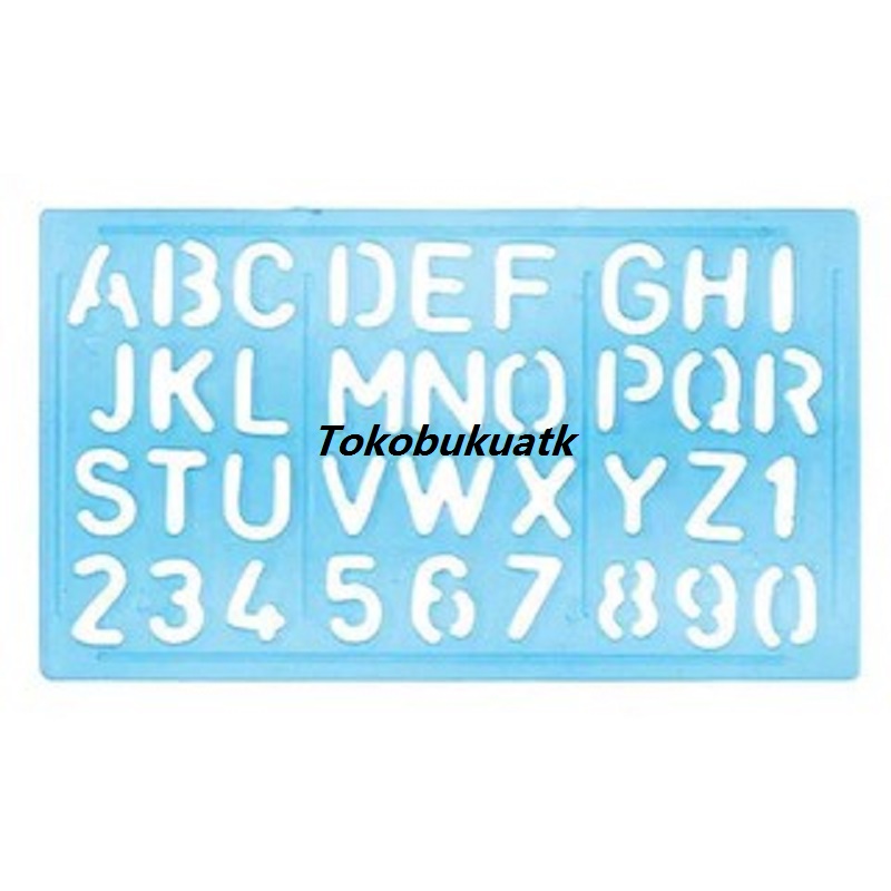 Penggaris Cetakan Abjad Uk.15 X 25 Cm Penggaris Abjad Huruf 15 x 25 cm garisan huruf dan angka 15 x 25 cm