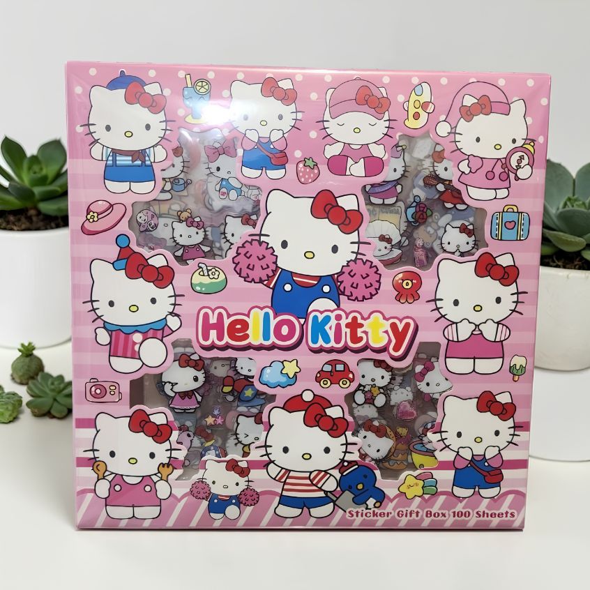 [COD] 1 BOX Stiker Aesthetic 2D Anti Air Bahan PET Sudah Cutting No Repeat |Stiker Botol Hp Stiker Karakter Kartun Lucu Stationery