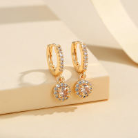 Lanme Jewelry Anting Titanium Anti Karat Berlian Lapis Emas Wanita Korea Perhiasan Aksesoris LM312