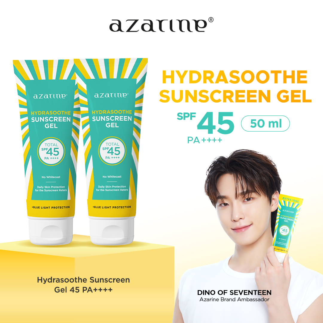 [Twin Pack Gel] Azarine Hydrasoothe Sunscreen Gel SPF45 PA++++ [2x50ml]