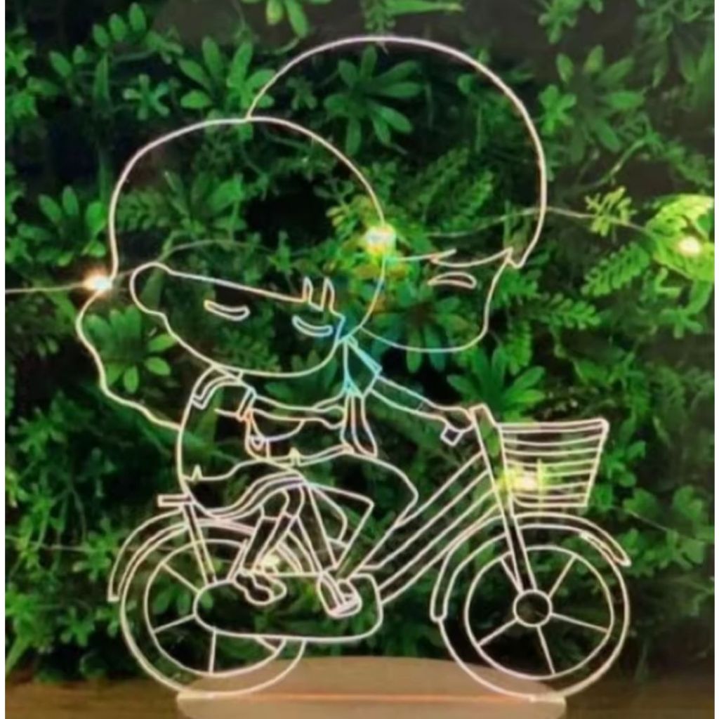 LAMPU 3D ACRYLIC TIDUR AESTETIC 3 WARNA 3D PUTIH NATURAL KUNING HIAS ANAK HADIAH KADO FAIRY AKRILIK