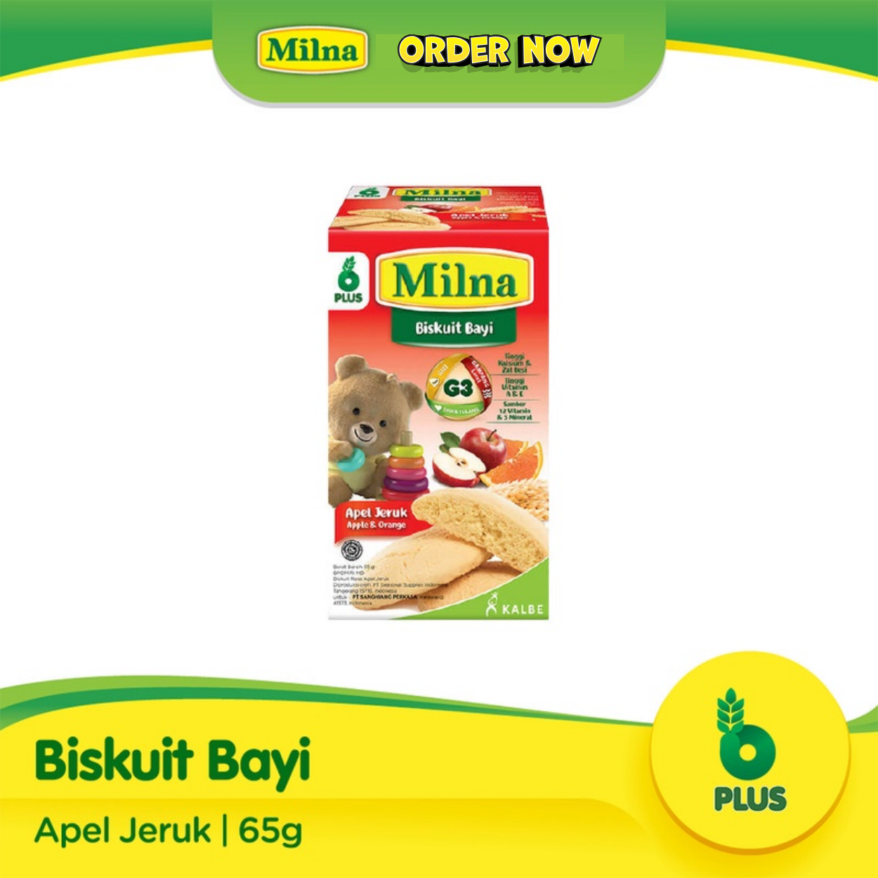 Milna Biskuit Bayi Sehat 6+ 130GR Camilan Snack Biscuit All Varian / Cemilan Selingan MPASI