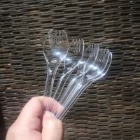 Sendok Plastik 2 in 1 / Sendok Garpu Plastik 2 in 1 (1pack isi 25pcs)