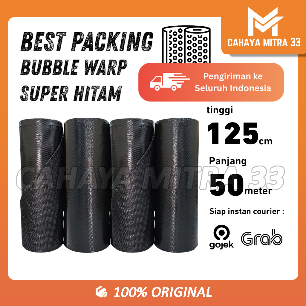 Bubble Wrap Hitam | Bubblewrap 125 cm x 50 m | Bubble Wrap Roll Terbaru Murah