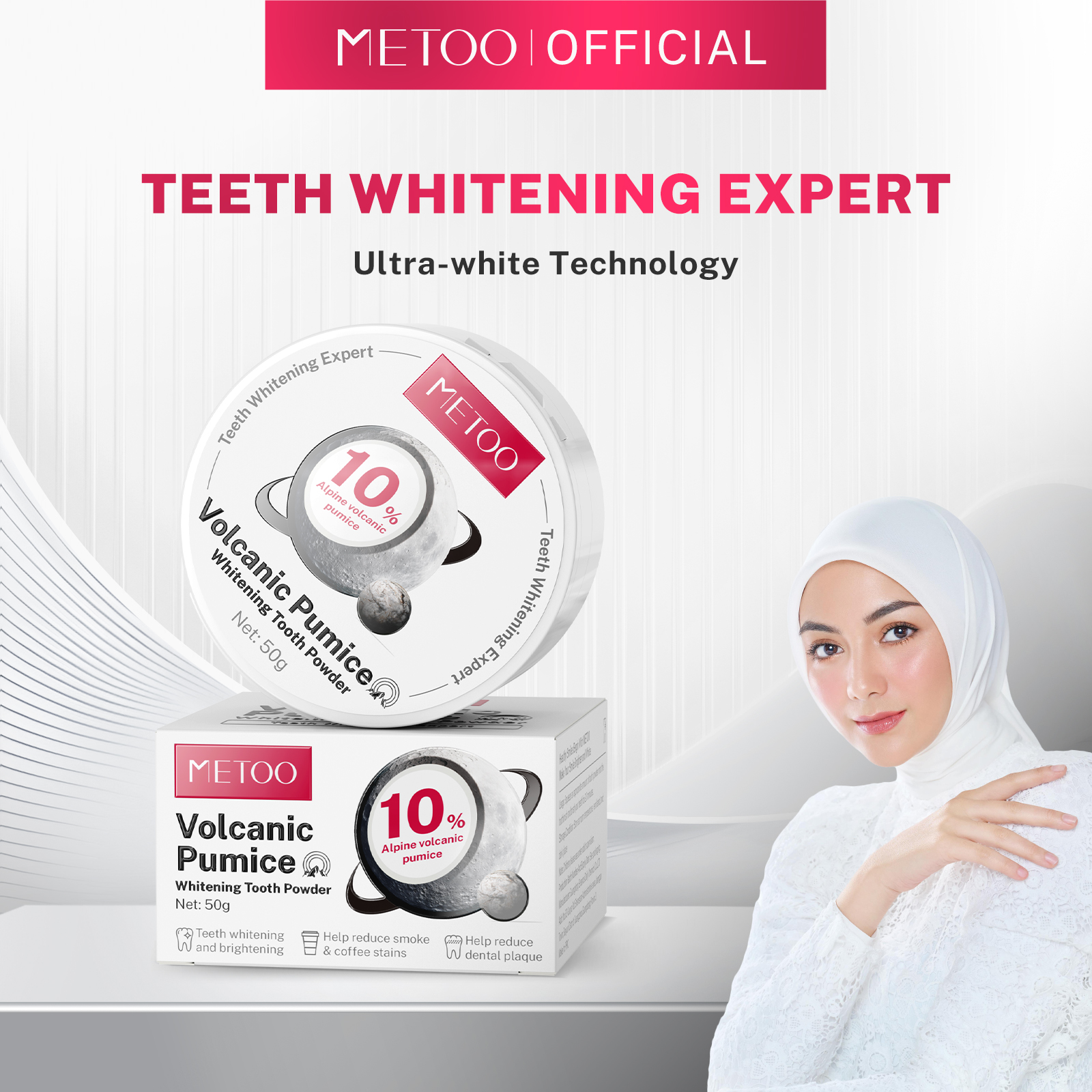 MeToo Teeth Whitening Powder 50g / Whitening Tooth Powder / Probiotik / mengurangi noda pada gigi...