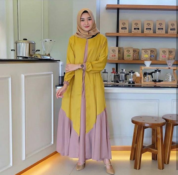 Baju Muslim Modern Gamis BILA MAXY Moscrepe 2 Layer Terusan Wanita Trendy Modern Baju Panjang Polos Muslim Gaun Kerja Dress Pesta Murah Terbaru Maxi Muslimah Termurah Pakaian Modis Baju Panjang Simple Casual Elegant 2019