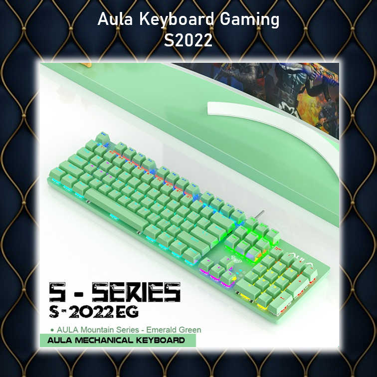 AULA Keyboard Gaming Mechanical S-2022 - Macro Software - GREEN
