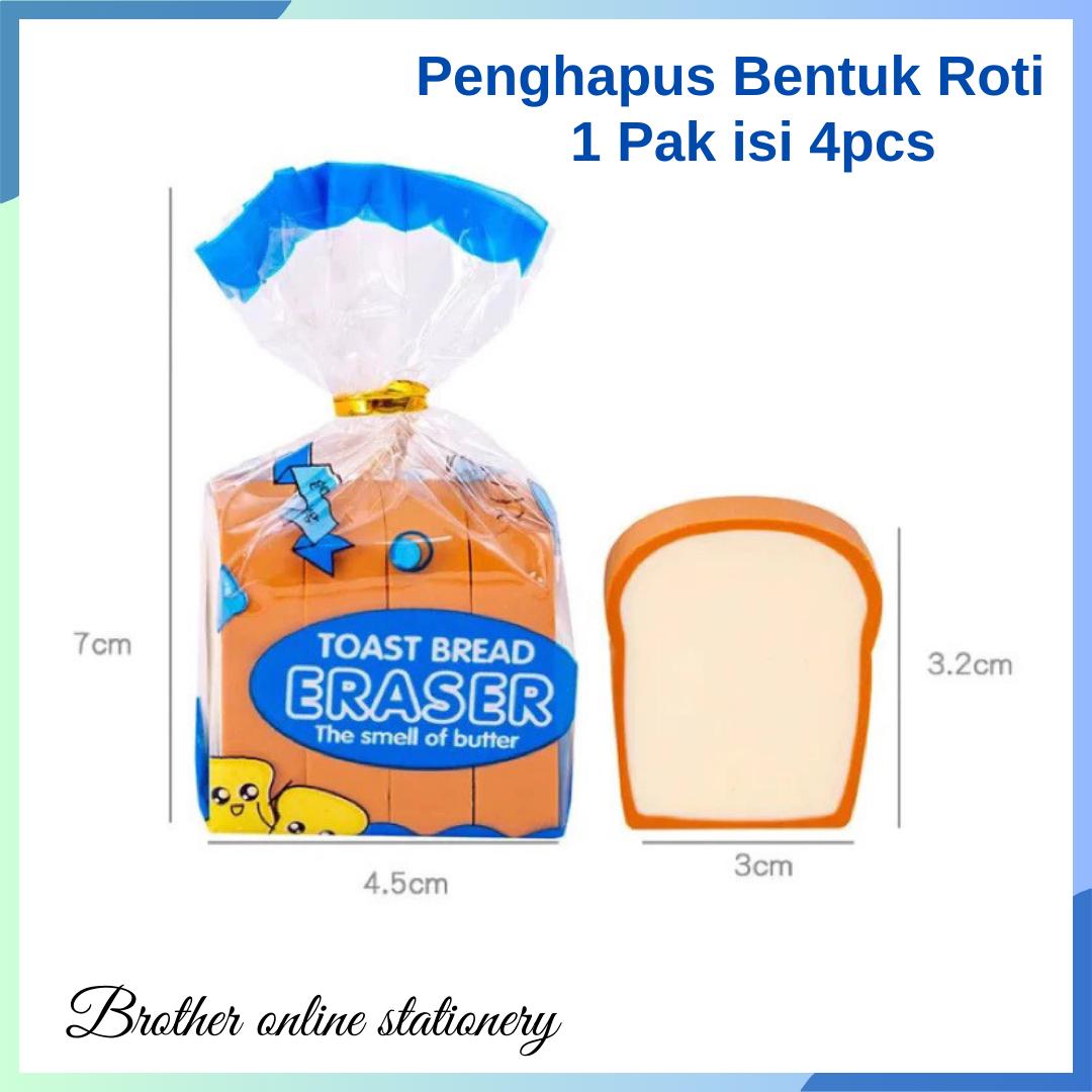 BOS Penghapus Set Bentuk Roti/Eraser/Setip Bentuk Lucu/Penghapus Bentuk Makanan