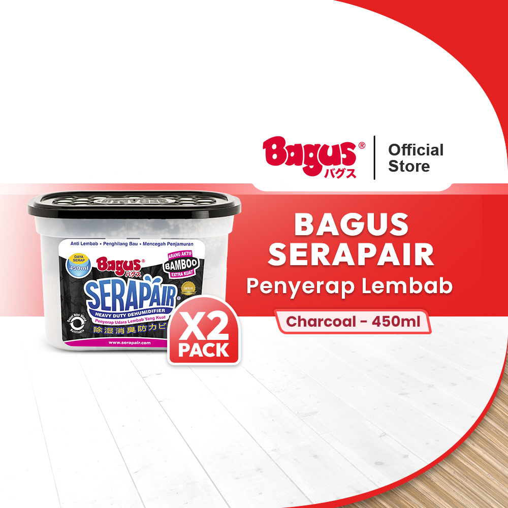 [Twin Pack] Bagus Serapair Square Box 450 ml Charcoal