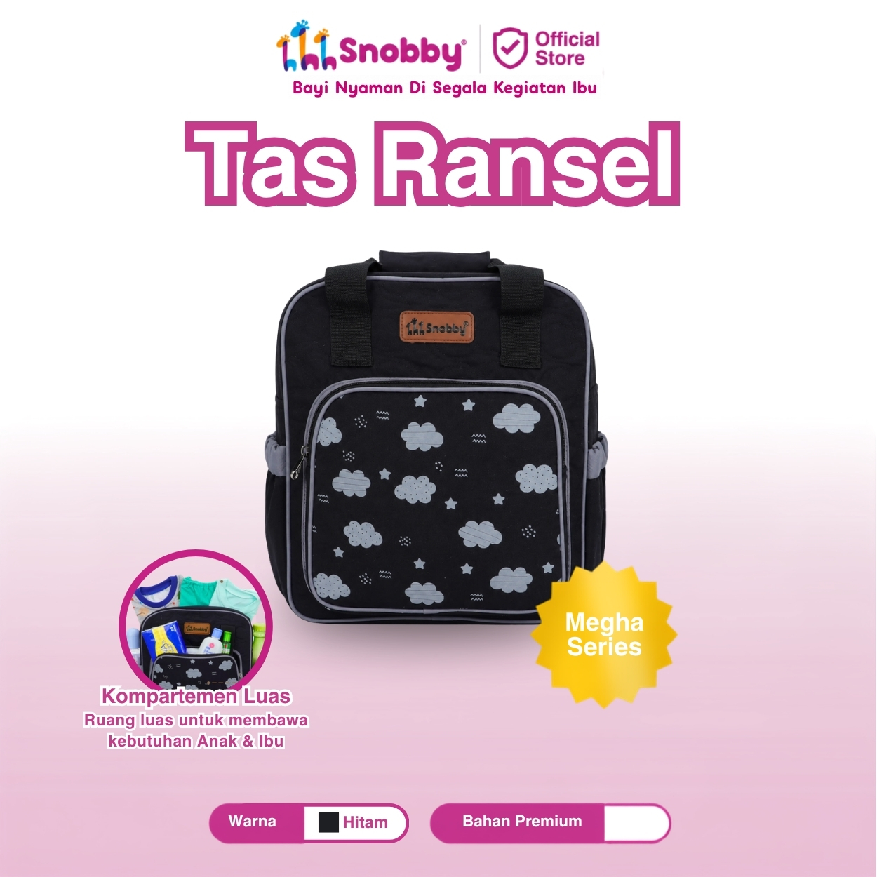 Snobby Tas Bayi Ransel Saku Diaper Bag Motif Megha Series