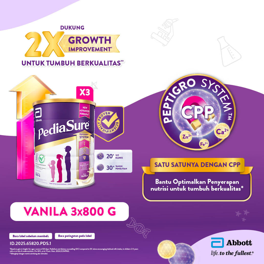 PediaSure Vanila (1-10th) 3x800gr - Nutrisi Pertumbuhan