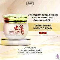YU CHUN MEI Lightening Cream Night 30 gr - Night Cream Whitening Flek Membandel Bikin Glowing Cepat Cerah Segar Cream Wajah Malam untuk Kulit Kusam & Belang Pelembap Malam Hydrating Melembapkan Nyaman Dipakai Daily