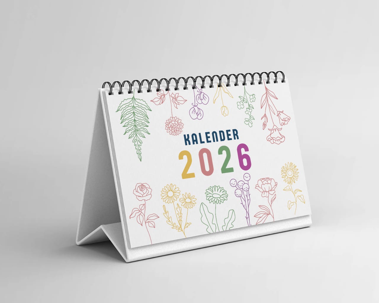 Kalender Meja Tahun 2026 ukuran A5 (148 x 21 cm) Kalender meja Kantor & Kelas Sekolah