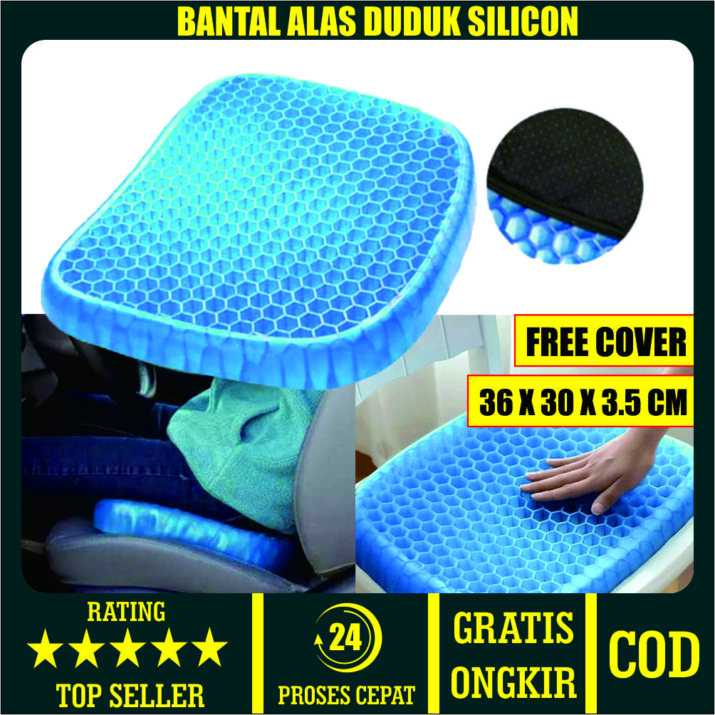 [LAGI PROMO] Bantal Gel Silikon Bantal Kesehatan Alas Bantalan Duduk Bangku Kursi Kantor Sofa Mobil Empuk Nyaman Adem Tebal Murah Bagus - Egg Sitter Bantal Alas Duduk Silicon Gel Empuk High Quality - Bantal Alas Duduk Silikon Gel Kesehatan
