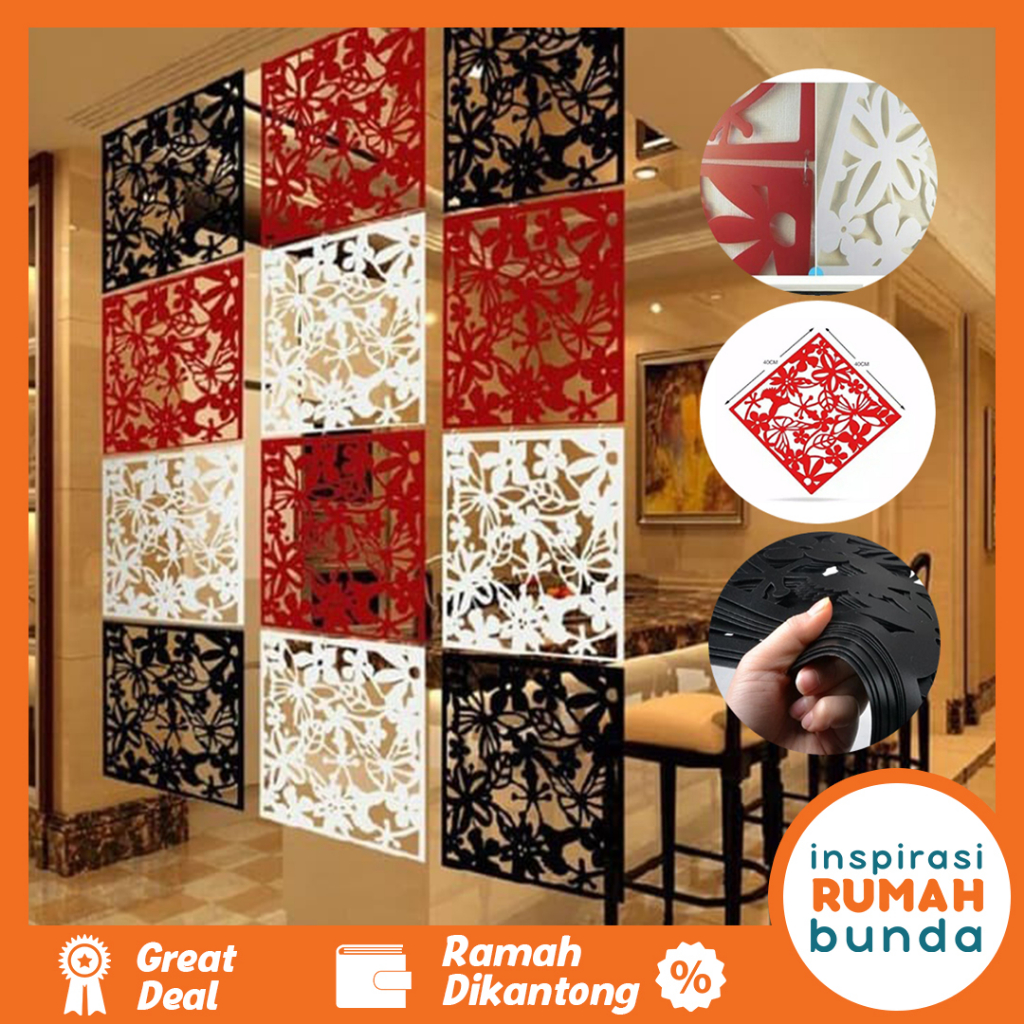 VINTAGE 3D Partisi Penyekat Ruangan / Tirai Gantung 3D