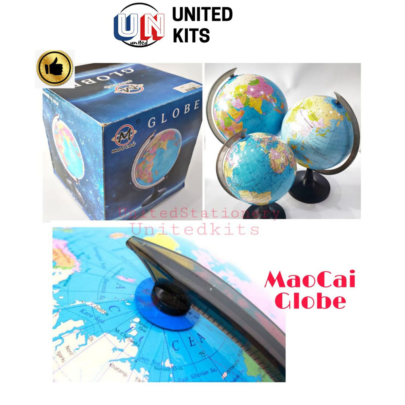 UNITEDKITS GLOBE AKRILIK 1416 CM - BOLA DUNIA - MAP DUNIA - GLOBE PETA DUNIA - EDUKASI GEOGRAFI