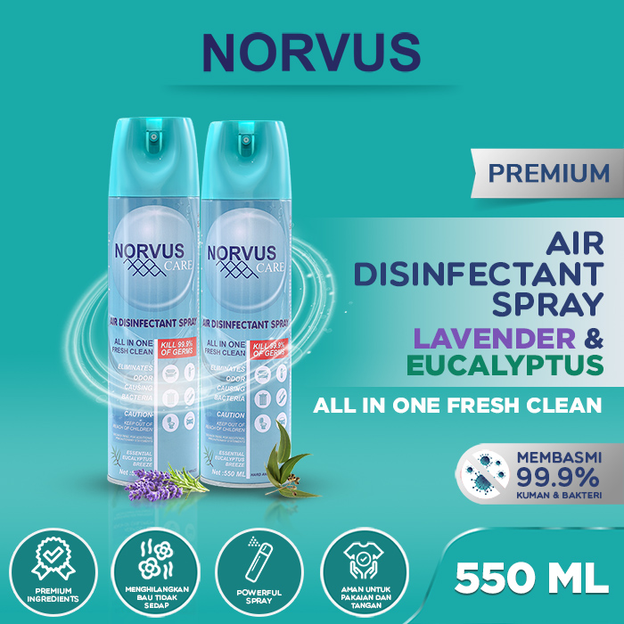 Bundling 2 pcs 550ml Eucalyptus & Lavender Air Disinfectant Spray - NORVUS