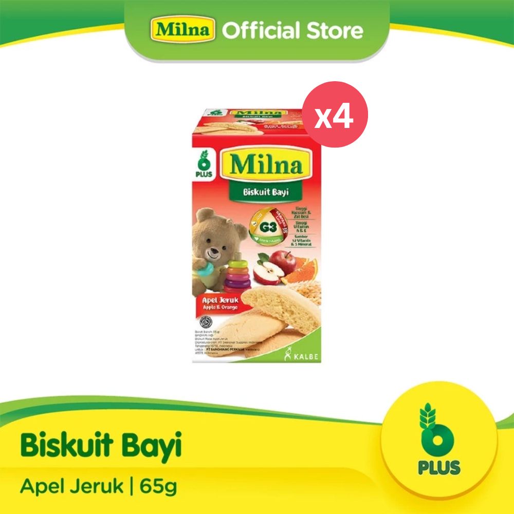 Milna Biskuit Bayi Apel Jeruk 65gr x4