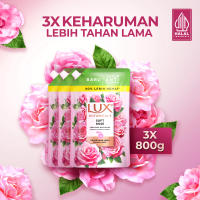 [Paket isi 3] Lux Botanicals Body Wash Sabun Mandi Cair Soft Rose Pouch Refill 800g