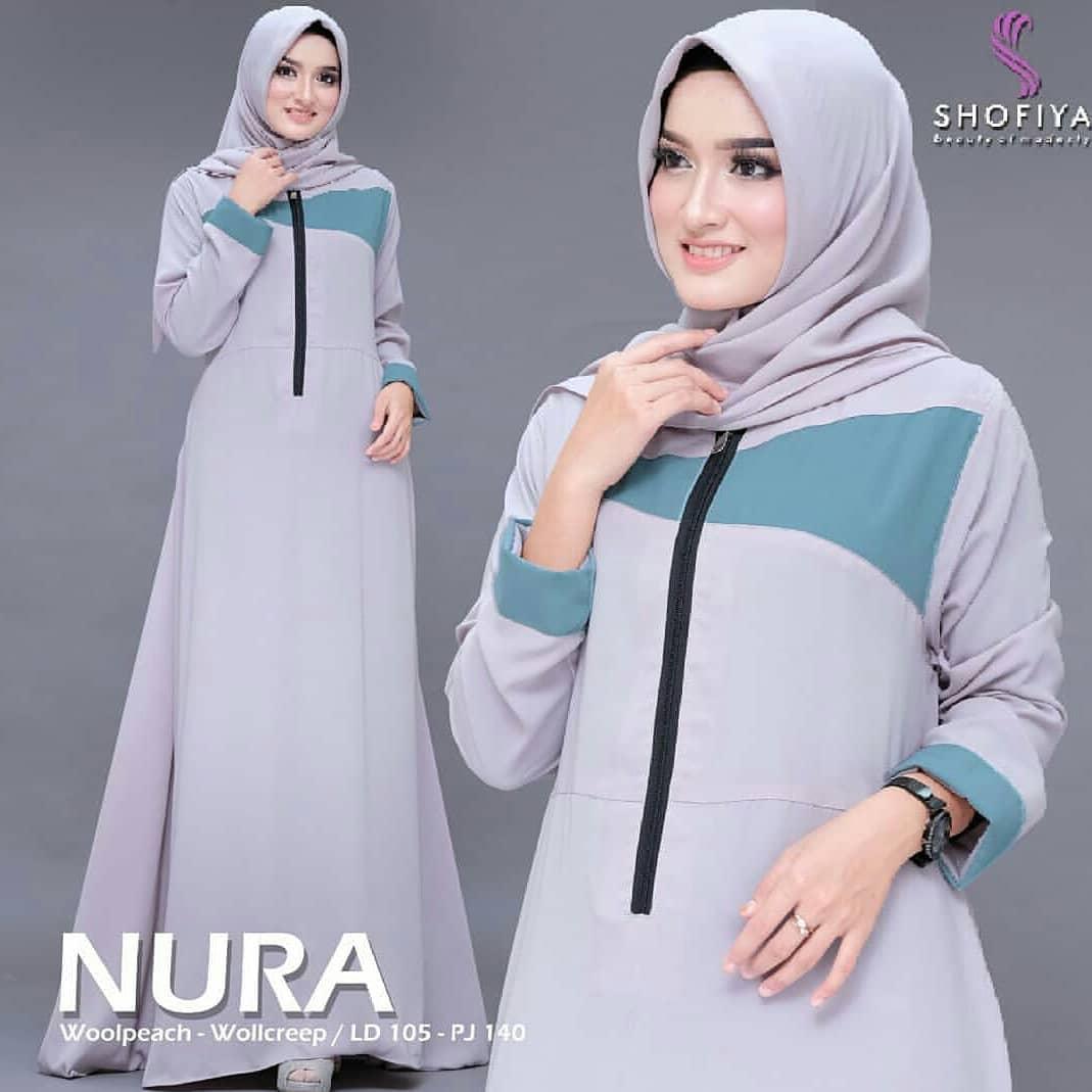 Baju Muslim Modern Gamis NURA MAXI Moscrepe Terusan Wanita Trendy Modern Baju Panjang Polos Muslim Gaun Kerja Dress Pesta Murah Terbaru Maxi Muslimah Termurah Pakaian Modis Baju Panjang Simple Casual Elegant 2019 gamis wanita