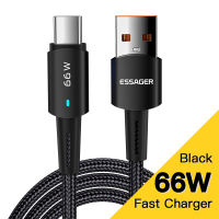 ESSAGER 66W 6A kabel Tipe c Fast Charging Cable Charger Usb to Type c Fast Charging Untuk Huawei Oppo Vivo