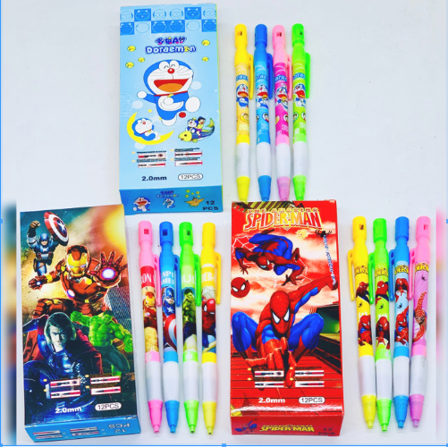 Pensil Mekanik Besar 2B Pensil Karakter 2.0 mm (karakter spiderman) 12pcs