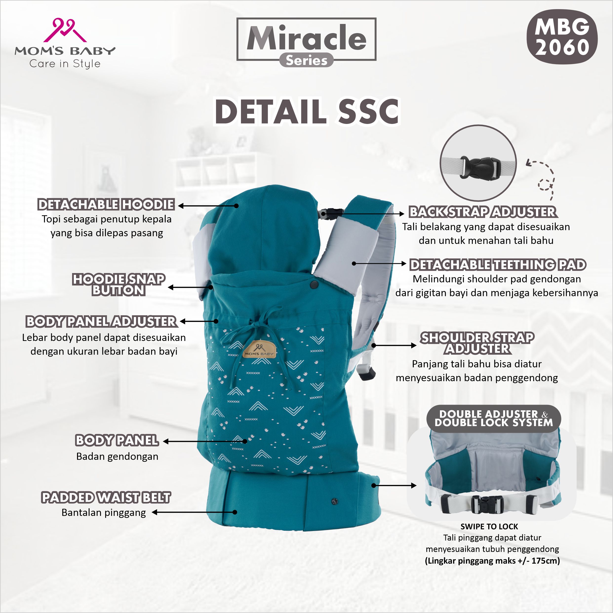 Baby Joy Gendongan Bayi SSC M Shape Kuma - Miracle Series SNI