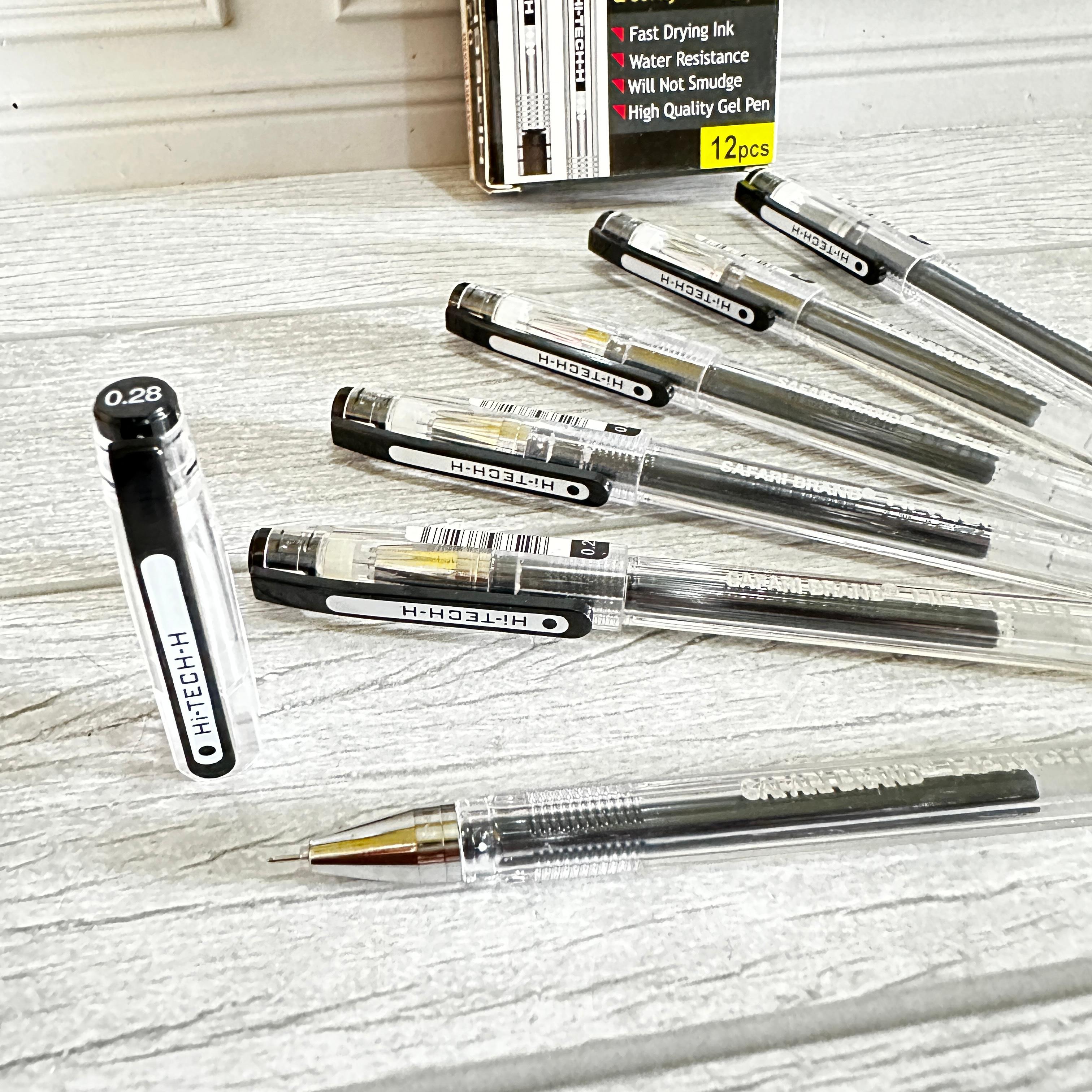 AlQolam SELUSIN ( 12 PCS ) Pulpen Hi-Tech-H Hitech Hitec Safari / EDS ON 0.28 mm Gel Pen Hi-Tech-H Safari / EDS ON 0.28mm
