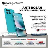Moto G67 Power 5G - RAMBoost 24GB/256GB -  Snapdragon7s Gen2 - 7000mAh SiliconCarbon - 50MP Sony LYTIA600 - 4K Semua Lensa - 32MP Selfie - 6.72″ - IP64 GG7i MIL810H - Dolby Stereo