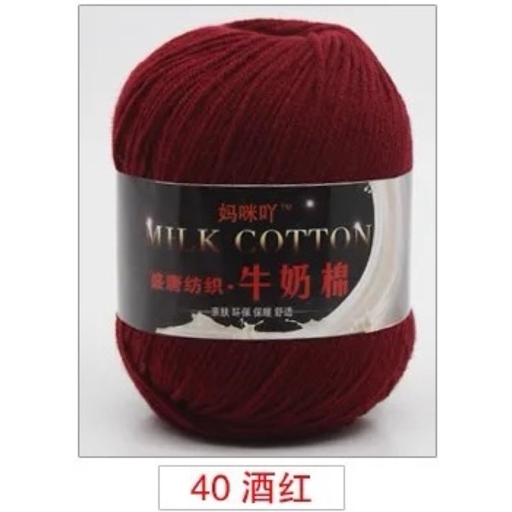 (28-54) soft milk cotton yarn 3ply/ benang rajut katun susu 3ply