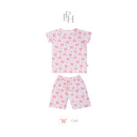 Little Palmerhaus - Setelan Anak Lengan Pendek 1-5 Tahun (Little Wear Shoulder Button Short Set)