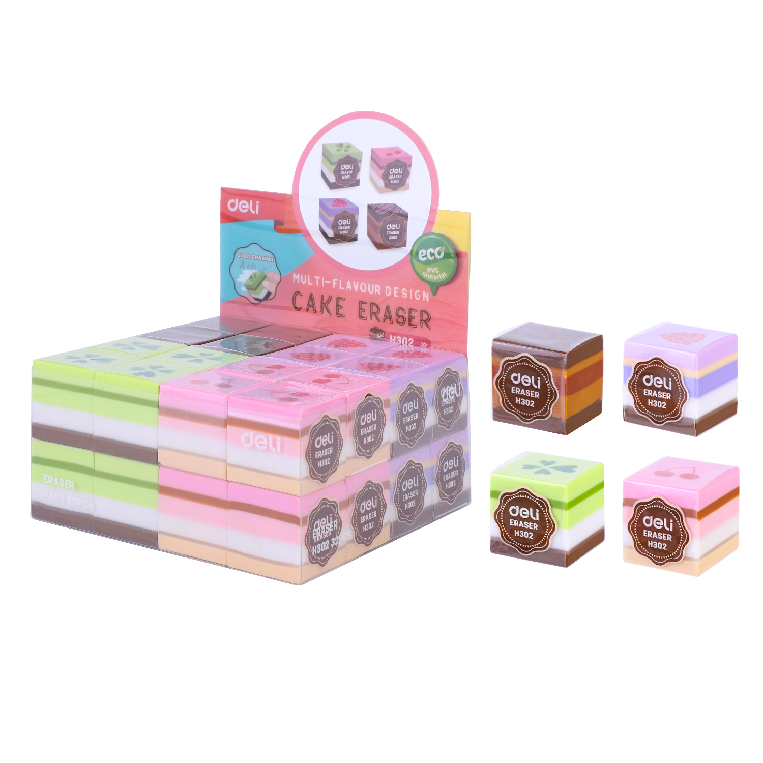 Deli Multi-flavor cake eraser design penghapus kue EH302