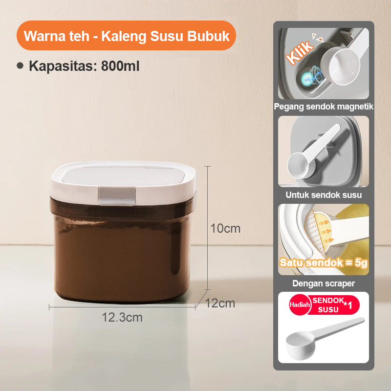 XMVP Wadah Penyimpanan Kedap/Tempat Susu Bubuk Bayi /Tempat Penyimpanan Dapur Serbaguna/800ml/1200ml